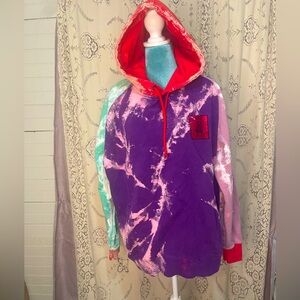 Teddy fresh: upcycled color block hoodie